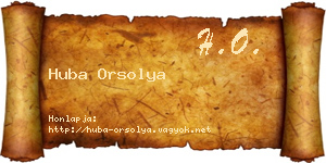 Huba Orsolya névjegykártya